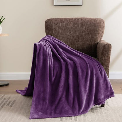 BEDELITE Fleece Blanket Twin Size Purple Throw Blankets for Couch & Bed, Luxury Plush Cozy Fuzzy Blanket 60x80 inches, Super Soft Warm Lightweight Throw Blanket for Travel Camping