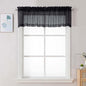 Chyhomenyc Black Sheer Valances for Windows - Light Filtering Small Kitchen Curtains, Rod Pocket Short Top Window Treatment Decor for Living Room Bathroom Basement, 42Wx16L inches, 2 Panels