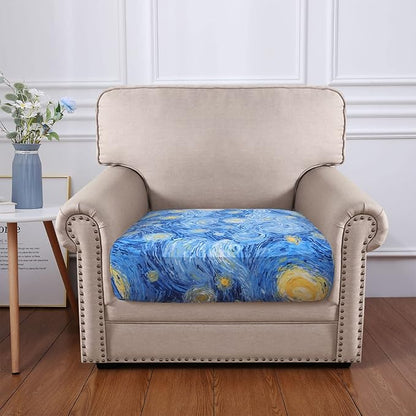 hyha Printed Couch Cushion Covers, Floral Sofa Covers Washable for Cushion Couch, Stretch Pattern Outdoor Cushion Covers for Patio Furniture with Elastic Bottom(Small, Starry Sky)