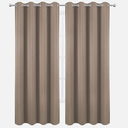 LEMOMO Cappuccino Thermal Blackout Curtains/52 x 84 Inch/Set of 2 Panels Room Darkening Curtains for Bedroom