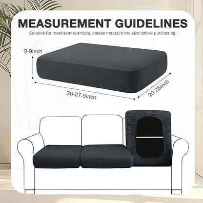 hyha 12Pcs Patio Cushion Covers, Stretch Outdoor Couch Cushion Covers, Washable Outdoor Chair/Sofa Slipcovers for Patio Furniture Cushions Protector with Elastic Bottom(Dark Gray,Cover Only)