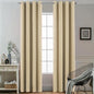 Yakamok Blackout Curtains Room Darkening Thermal Insulated Window Panels,Solid Grommet Top Drapes for Bedroom/Living Room(52Wx90L, Beige, 2 Panels)
