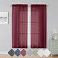 Simplebrand Red Sheer Curtains 63 Inch Length 2 Panels, Rod Pocket Solid Color Window Sheer Curtain Panels, Elegant Curtains & Drapes for Living Room, Bedroom 2 Panels (Burgundy, 42" W x 63" L)