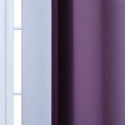 Yakamok Light Blocking Ombre Curtains, Greyish White and Purple Gradient Color Curtains, Room Darkening Grommet Window Drapes for Bedroom(Purple, 42x84 Inch, 2 Panels)