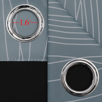 Estelar Textiler Stone Blue and Greyish White Gradient Room Darkening Blackout for Living Room, Thermal Insulated Ombre Light Blocking Grommet Blackout Drapes for Bedroom, 42Wx84L, 2 Panels
