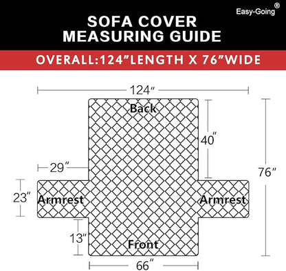 Easy-Going Reversible Couch Cover for 3 Cushion Couch Sofa Cover for Dogs Water Resistant Furniture Protector Cover with Foam Sticks Elastic Straps for Pet Cat (Sofa, Wine/Beige)