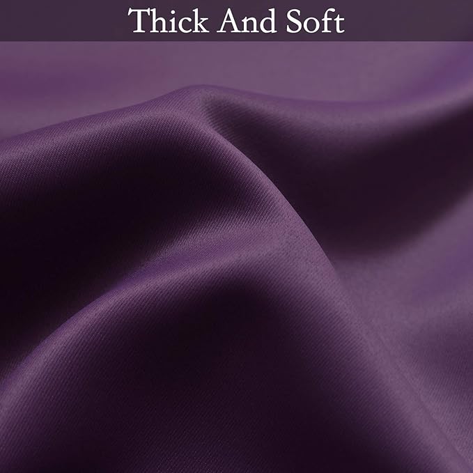 SimpleHome Ombre Room Darkening Curtains for Bedroom, Gradient Purple to Grey White Light Blocking Thermal Insulated Grommet Window Curtain/Drapes for Living Room,2 Panels, 42x63 inches Length