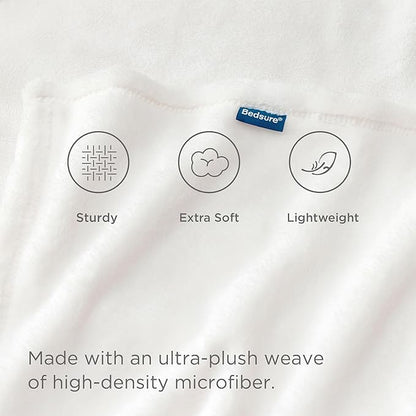 Bedsure GentleSoft Fleece Bed Blankets Full Size White - Soft Lightweight Plush Fuzzy Cozy Luxury Blanket Microfiber, 84x90 inches
