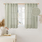 LAMIT 40 Inch Length Linen Curtains for Small Windows, Semi Sheer Light Filtering Panels Back Tab and Rod Pocket Neutral Drapes for Basement/Window/Loft Room, Sage Grey, 2 Panels, 34 x 40 Inch