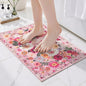 Pink Area Rugs 24x17 Inch Home Decor Entry Rug, Small Door Mat Bath Mats for Bathroom, Ultra-Thin Non Slip Floral Low Pile Tub Mat for Sink Shower Doorway Tub Kitchen Sink(2 x 1.4, Pink Garden)