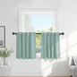 PONY DANCE Blackout Curtains Short - Bedroom Window Draperies Energy Efficient Thermal Insulated Back Tab/Rod Pocket Curtain Panels/Window Treatments for Kitchen, 42 W x 36 L, Mint Green, 2 Pieces