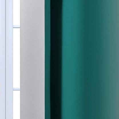 Yakamok 84 Inch Length Teal and Greyish White Light Blocking Gradient Color Ombre Curtains with Grommet, Room Darkening Window Treatment Drapes for Living Room(52x84 Inch, 2 Panels)