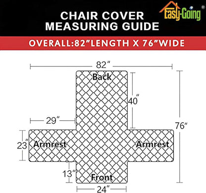 Easy-Going Chair Sofa Slipcover Reversible Sofa Cover Water Resistant Couch Cover Furniture Protector Cover with Elastic Straps for Pets Kids Children Dog Cat (Chair, Christmas Red/Ivory)