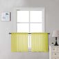 Chyhomenyc Sheer Lemon Tier Curtains 24 Inch Length Set, Small Window Kitchen Curtains for Bathroom Living Room Basement, Farmhouse Short Voile Curtain 42Wx24L, Rod Pocket, 2 PCS