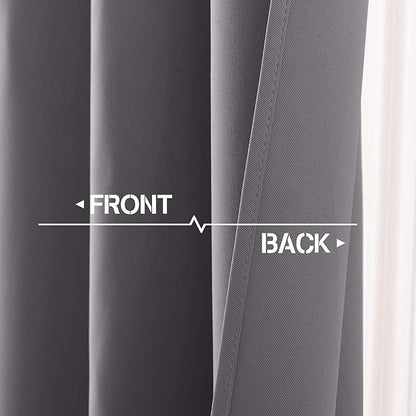 NICETOWN Kitchen Curtains Blackout Drapes - Thermal Insulated Blackout Grommet Curtains Drapes Window Treatment Home Decor for Basement/Dorm (42W by 36L + 1.2 inches Header, Grey, 1 Pair)