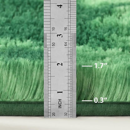 Shag Area Rug, 4 X 6 Tie-Dyed Plush Fuzzy Rugs for Living Room, Ultra Soft Fluffy Furry Rug for Bedroom, Indoor Carpet Nursery Rugs for Kids Room Home Decor, Tie-Dyed Emerald Green
