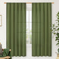 LAMIT Olive Green Linen Curtains for Bedroom, Faux Linen Textured Light Filtering Drapes Rod Pocket Boho Neutral Christmas Panels for Farmhouse/Living Room, 2 Panels, 52 x 72 Inch