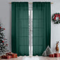 OWENIE Green Sheer Curtains 72 Inches Long 2 Panels Set for Christmas Decoration, Light Filtering Sheer Curtain Rod Pocket Clear Drapes for Living Room Bedroom Window Sliding Door, Each 42 x 72 Inch