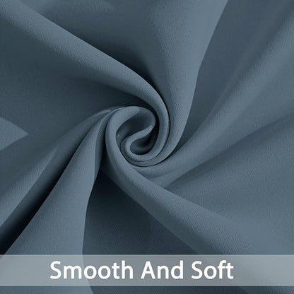 Yakamok 100% Blackout Extra Wide Thermal Insulated Curtains, Total Shade Patio Door Curtain, Full Light Shading Sliding Door Drape Room Divider Room Kids Nursery, Stone Blue, W100 x L96, 1 Panel