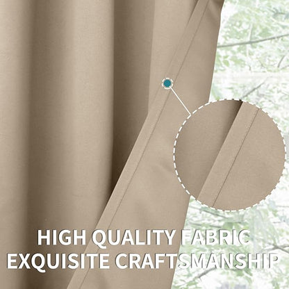 BGment Blackout Curtains - Grommet Thermal Insulated Room Darkening Bedroom and Living Room Curtains, Set of 2 Panels (42 x 63 Inch, Sand)