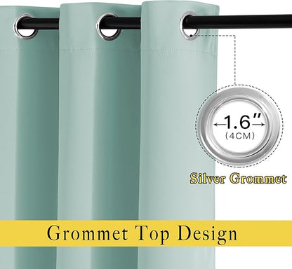 NICETOWN Aqua Blue Room Darkening Curtain Panels - Window Treatment Thermal Insulated Grommet Room Darkening Curtains/Panels/Drapes for Bedroom (2 Panels, 52 by 54, Aqua)