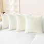 CaliTime Throw Pillow Covers Decorative 18 X 18 Inches Pack of 4 Cozy Chenille Cushion Cases for Couch Sofa Bed Living Room Home Cream