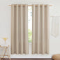 NICETOWN Flax Linen Blend Taupe Window Curtains, Grommet Vertical Drapes Privacy Added with Light Through Thick Linen Window Treatments for Bedroom/Living Room, W55 x L72, 2 Pieces