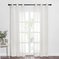 NICETOWN Beige Sheer Curtains Airy & Elegant for Windows, Grommet Top Soft Voile Textured Window Treatments Light Filter for French Door/Bedroom/Living Room, W37 x L84, 1 Pair