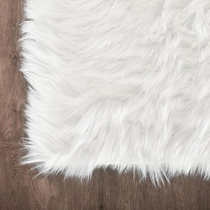 Latepis Area Rugs 6x9 Faux Fur Sheepskin Rug for Living Room, Fluffy Washable Rug for Bedroom, Playroom, Luxury Room Decor, Rectangle