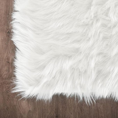 Latepis White Sheepskin Rug 2x3 Faux Fur Sheepskin Rug for Living Room Fluffy Washable Rugs for Bedroom Luxury Room Decor Furry Rugs Rectangle
