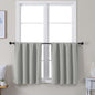 Simplebrand Ava Silver Grey Short 24 Inches Blackout Curtain 2 Panels Set, Half Window Rod Pocket Privacy Curtain Tiers for Kitchen, Curtains Blackout for Bathroom Shades, W30 x L24 Inch, Silver Grey