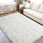 LOCHAS Soft Fluffy Faux Fur Rugs for Bedroom Bedside Rug 4x6 Feet, Washable, Furry Sheepskin Area Rug for Living Room Girls Room, Luxury Shag Carpet Home Decor, White