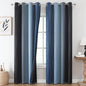 Estelar Textiler Black and Navy Blue Blackout Curtains for Sliding Door, Thermal Insulated Ombre Drapes 108 Inches Long, Full Room Darkening Energy Saving Curtains for Living Room,52Wx108L,2 Panels