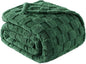 Exclusivo Mezcla Twin Size Flannel Fleece Blanket, Super Soft and Warm Lightweight Checkered Pattern Blankets for All Seasons, 60x80 Inches, Forest Green