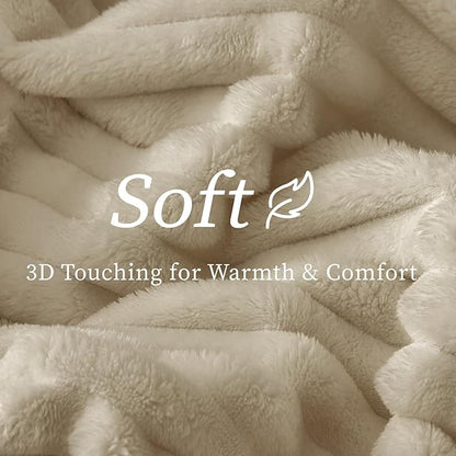 BEDELITE Fleece Throw Blanket for Couch - 300GSM Soft & Warm Fluffy Linen Blanket, Decorative and Giftable Striped Blankets for Women, Men, 50"x60"