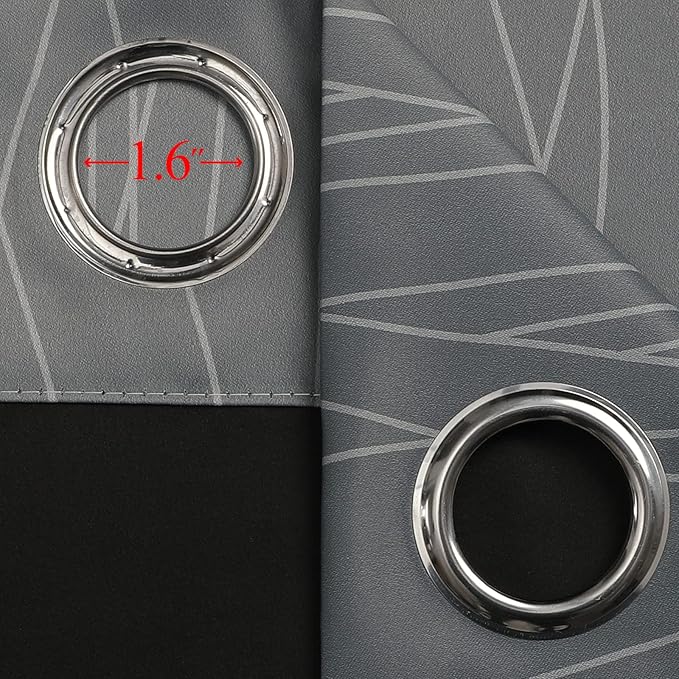 Estelar Textiler Grey and Greyish White Blackout Curtains & Drapes for Bedroom,Thermal Insulated Ombre Blackout Drapes,Full Room Darkening Energy Saving Gray Curtains for Living Room,52Wx84L,2 Panels