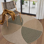 Lahome Enfys Modern Rainbow Round Rug, 6ft Easy Jute Circle Patio Rug Washable Indoor Outdoor Rugs for Living Room, Farmhouse Natural Round Area Rug Contemporary Carpet for Entryway Backyard