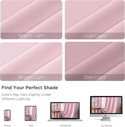 CUCRAF Light Pink Blackout Curtains Customize, Rod Pocket Room Darkening Curtain for Bedroom Living Room, Thermal Insulated Window Drapes 1 Panel (Custom Size, Color)