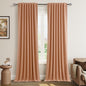 Guken 100% Blackout Curtains 120 Inch Length 2 Panels Set for Living Room Bedroom Back Tab Thermal Insulated Black Out Linen Drapes Room Darkening Peach Quartz,52x120