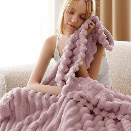 Bedsure GentleSoft Pink Fleece Blanket for Couch - Cozy Soft Blankets for Women, Cute Small Throws for Girls, Pink Decor Gifts for Home Room Office, 50x60 Inches