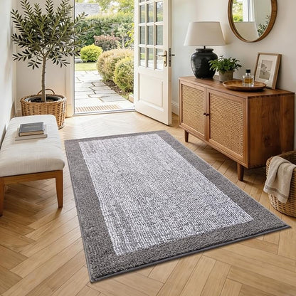 48x32 Large Bathroom Rugs Washable Non Slip, Light Grey Bath Mat for Bathroom Floor Tub, Soft Absorbent Quick Dry Mats for Shower, Bathtub,Home Decor