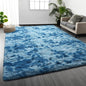 Deerhoo Large Shag Area Rugs 8 x 10, Tie-Dyed Plush Fuzzy Rugs for Living Room, Ultra Soft Fluffy Furry Rug for Bedroom, Indoor Carpet Nursery Rugs for Kids Room Home Decor,Bright Blue