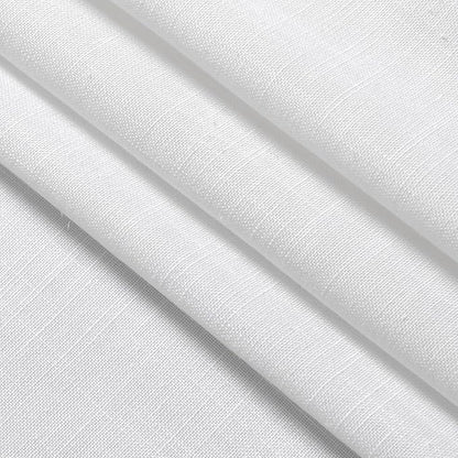 Nanspring White Curtains for Kitchen Linen Semi Sheer Light Filtering Curtains Back Tab and Rod Pocket Farmhouse Decor Curtain for Bathroom Small Window Drapes 34 x 30 Inch,2 Panels