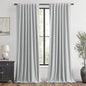 MIULEE 100% Blackout Linen Curtains for Bedroom, Grey Solid Luxury Decor Thermal Insulation Room Darkening Drapes for Living Room Nursery Back Tab Rod Pocket 42 x 96 Inches, 2 Panels