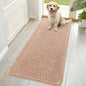 OLANLY Dog Door Mat for Muddy Paws 70x32, Absorbs Moisture and Dirt, Absorbent Non-Slip Washable Doormat, Quick Dry Chenille Mud Mat for Dogs, Entry Indoor Entryway Carpet for Inside Floor, Peach