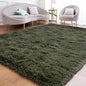 Goideal Fluffy Rug for Bedroom Living Room, 3x5 Olive Green Area Rugs, Faux Fur Shag Modern Carpet Ultra Soft Girls Boys Room Home Decor, Solid