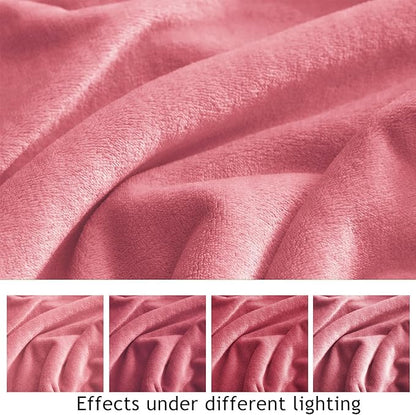 KMUSET Fleece Blanket Salmon Pink Lightweight Super Soft Cozy Fuzzy Bed Blankets Microfiber Factory Shop