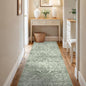 3x6 Washable Hallway Runner Rug - Non Slip Kitchen Runner Rugs with Rubber Backing Vintage Low-Pile Carpet Runners for Entryway Dining Room Laundry Room Home Decor (Muted Sage Green)