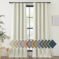 NICETOWN Thick Faux Linen Bedroom Curtains 108 inches Long, Room Darkening Dual Rod Pockets & Hook Belt Thermal Curtains Noise Dampening Drapes for Living Room, Natural, W52 x L108, 2 Panels