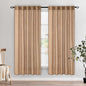 MIULEE Brown Linen Curtains 72 Inch Length for Bedroom Living Room, Soft Thick Linen Textured Window Drapes Semi Sheer Light Filtering Back Tab Rod Pocket Burlap Look Farmhouse Decor, 2 Panels